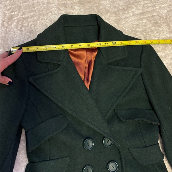 Vintage Elegant Double-Breasted Green Coat - Picture 5 of 8